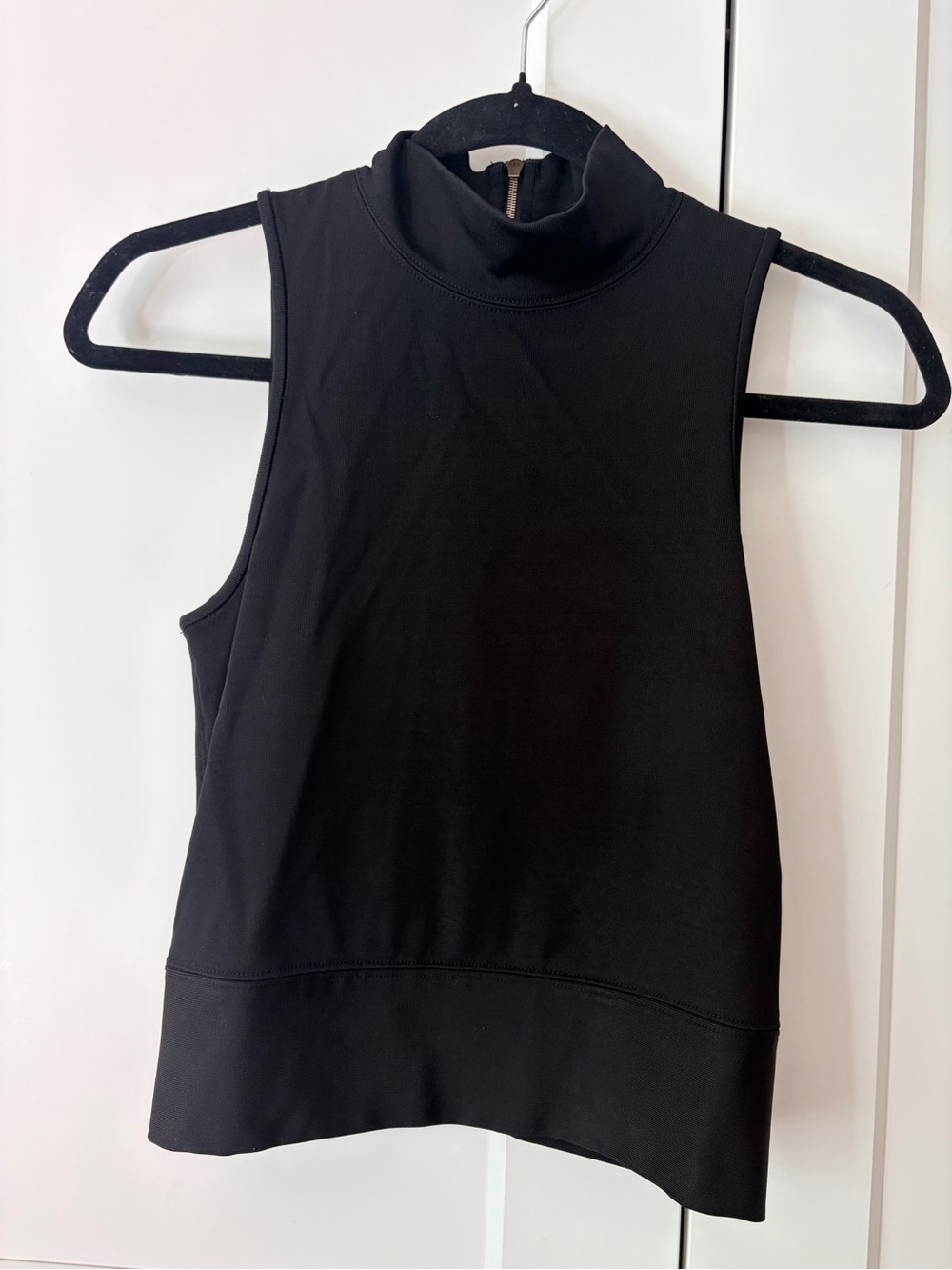 rag & bone Black Sleeveless Mock Neck Tank With Back Zipper | XS